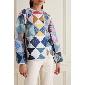 DÔEN Net Sustain Sedona Patchwork Printed Quilted Organic Cotton Jacket Size S